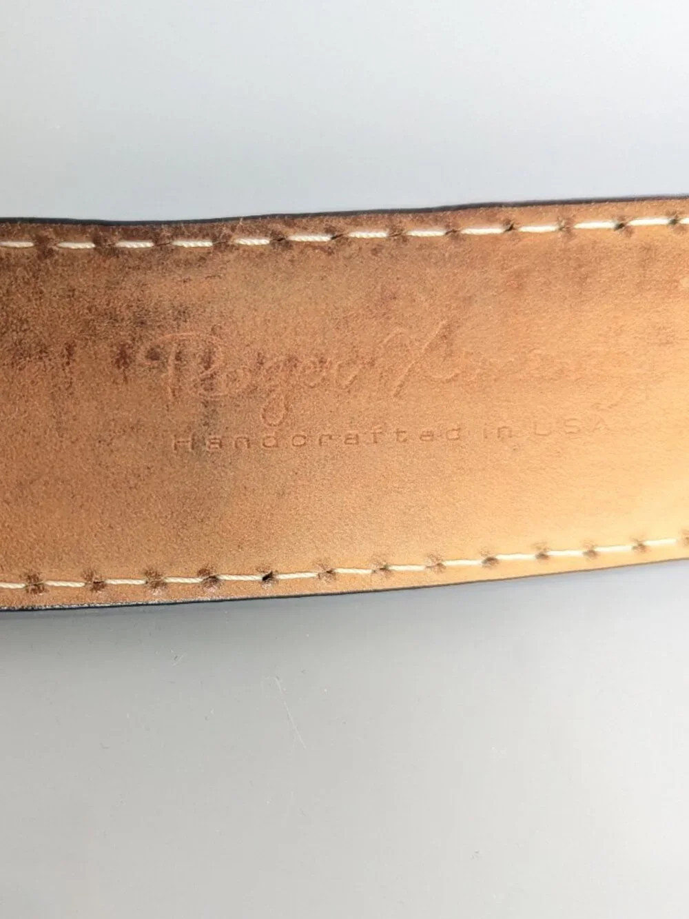 Roger Ximenez Black Shadow Mock Croc Embossed Italian Leather Belt Brass Buckle